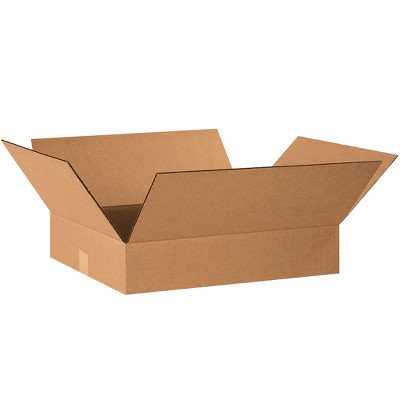 The Packaging Wholesalers Flat Corrugated Boxes 20" x 16" x 4" Kraft 25/Bundle BS201604