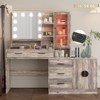 KTMBDW Large Makeup Vanity with Lights, Vanity Desk with Mirror and LED Light, Makeup Table with Drawers and Storage Shelves For Bedrooms - 3 of 4