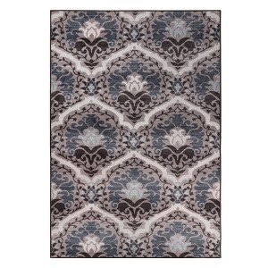 Vintage Floral Damask Non-Slip Washable Indoor Runner or Area Rug by Blue Nile Mills - 1 of 4