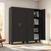 Chic Crate 61'' 2 Shapely-Door Metal Cabinet – Lockable, Adjustable Shelves for Kitchen/Bedroom/Living Room (Black) - 4 of 4