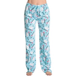 Just Love Womens Buffalo Plaid Knit Jersey Pajama Pants Buffalo Check Cotton PJs - 1 of 3