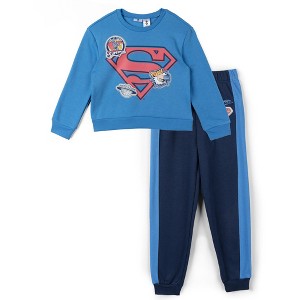 DC Comics Justice League Fleece Pullover Sweatshirt and Jogger Pants Outfit Set Toddler - 1 of 4