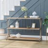 Kimball Modern Industrial Console Table Natural - Christopher Knight Home: Mango Wood, Iron Frame, 3 Shelves - 2 of 4