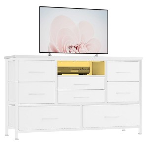 8-Drawer LED Dresser Stand with Outlet for 55'' TV, Storage Chest for Living Room & Entryway, Dresser Organizer with 22 Light Modes - 1 of 4