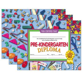 Hayes Publishing Pre-Kindergarten Diploma, 8.5" x 11", 30 Per Pack, 3 Packs