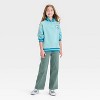 Girls' Stitch Hawaii Elevated 1/4 Zip Sweatshirt - Blue - 4 of 4