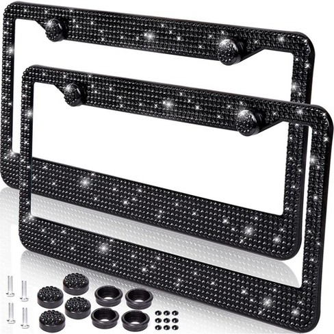 Zone Tech Shiny Bling Rhinestone License Plate Cover Frame