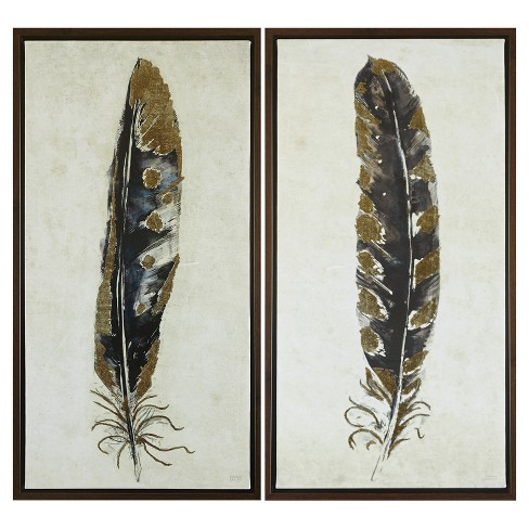 Gold Feathers - Set Of 2