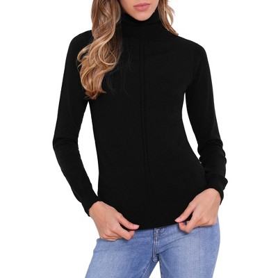 INSPIRE CHIC Women's Mock Neck Long Sleeve Ribbed Casual Sweater