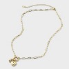14K Gold Dipped Cubic Zirconia Puffy Heart Charm Initial Necklace - A New Day™ Gold - 2 of 4