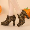 Allegra K Women's Platform Round Toe Chunky Heels Ankle Booties - 2 of 4