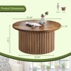 UbMelt Circle Coffee Table Modern 31.5 Inch Center Table with Sturdy Base for Living Room,Brown - 3 of 4