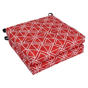 Blazing Needles, 20-inch by 19-inch Patterned Outdoor Chair Cushions (Set of 2) - 1 of 2