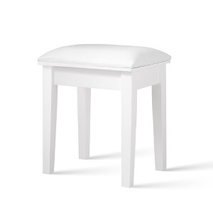 Cesicia Vanity Stool Makeup Bench, Dressing Stool with Cushion, White - 1 of 4