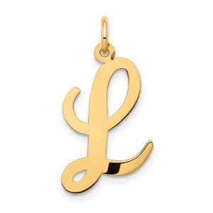 Black Bow Jewelry 14k Yellow Gold Madison Collection LG Classic Script Initial L Pendant - 1 of 4