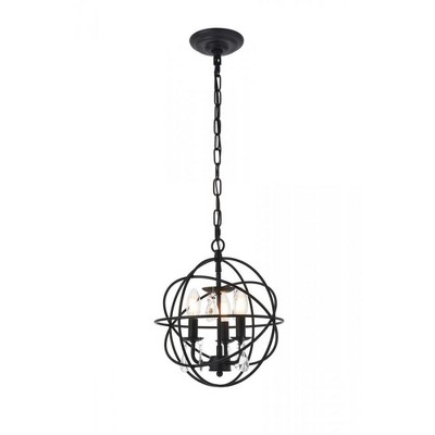 Elegant Lighting Wallace 3 light Matte Black Pendant