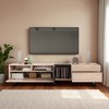 Modern TV Stand for 80'' TV with Double Storage Space, Entertainment Center with Drop Down Doors for Living Room Bedroom - 3 of 4