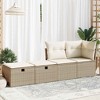 vidaXL Garden Sofa Set PE Rattan, Powder-Coated Steel, Modular Outdoor Storage Bench with Cushions - 3 of 4