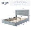 Allewie Lift Up Storage Bed, Button Tufted Headboard with Wingback, No Box Spring Needed, Hydraulic Storage, Modern - 2 of 4