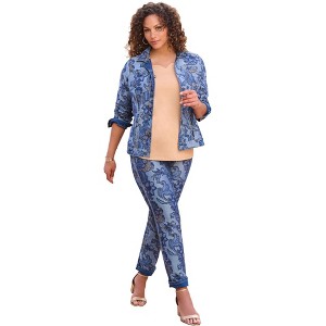 Roaman's Reversible Stretch Denim Jacket - 1 of 4