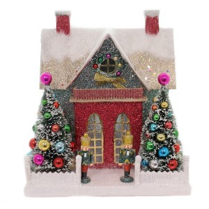 Cody Foster 10.5 Inch Merry & Bright Glitter Chalet Putz House Nutcracker Christmas Village Buildings - 1 of 4