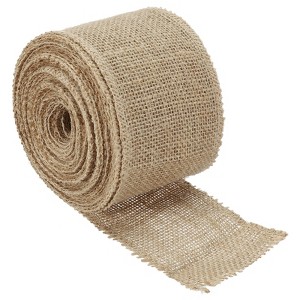 Unique Bargains DIY Crafts Party Decoration Soft Burlap Fabric Wired Ribbon - 1 of 4