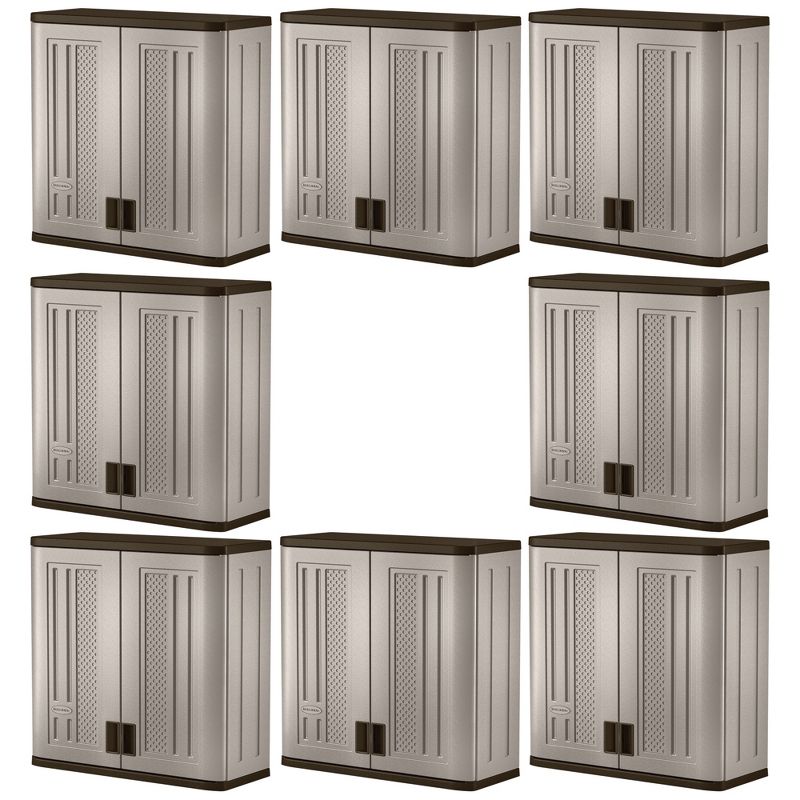 Suncast 4 Cubic Feet Resin Single Shelf Garage Wall Storage Cabinet (8 Pack), 1 of 7