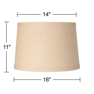 Natural Burlap Medium Drum Lamp Shade with Chrome Spider Fitting