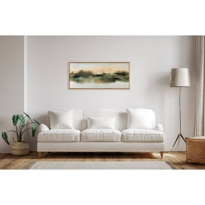 Tranquil Meadows Natural Framed Canvas Landscape Art