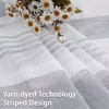 Sheer Curtains for Living Room Bedroom, Stripe Farmhouse Curtains Faux Linen Window Treatments Semi Curtain, Bathroom Curtain Window Grommet，2 Pcs - 4 of 4