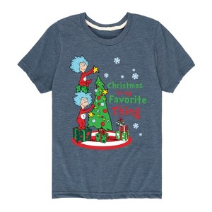 Boys' - The Cat in the Hat - Christmas Is A Family Thing Short Sleeve Graphic T-Shirt - 1 of 4