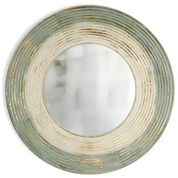 Brushed Gold Painted Metal Wall Mirror Blue - StyleCraft