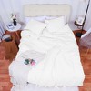 PiccoCasa Washed Cotton Solid with Bowknot Closure Design Duvet Cover Sets 3 Pcs with 2 Pillowcases Queen White - image 2 of 4