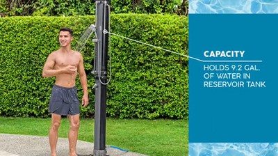 Bestway Black Solar-Powered Outdoor Shower with Adjustable Head