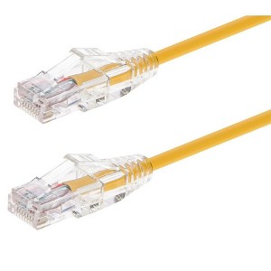 Monoprice Cat6 Ethernet Patch Cable - 2 Feet - Yellow | Network Internet Cord - Snagless RJ45 Stranded 550MHz UTP CMR Riser Rated Pure Bare Copper - 1 of 4