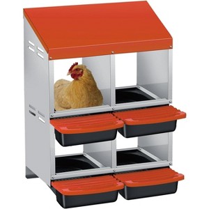 Coucheta Metal Chicken Nesting Box with Removable Roll-Out Tray - Easy Egg Collection&Clean Galvanized Steel Laying Box for Hens - for Backyard Coop - 1 of 4