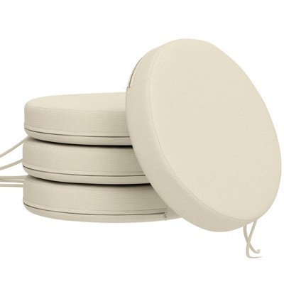 Outsunny Outdoor Chair Cushions Set of 4, Round Seat Cushions for Dining Chairs Bistro Chairs with Machine Washable Cover, 15" x 15" x 3"