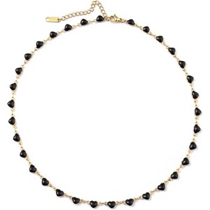 Gold Beaded Choker Necklace 18K Plated Dainty Chain for Women - 1 of 4
