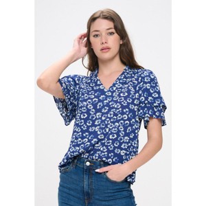 WEST K Women's Kimberly Tiered Sleeve Smocked Shoulder Top - 1 of 4