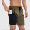 Anna-Kaci Men's Solid Performance Swim Trunks with Zip Pockets and Adjustable Drawstring Waist - 2 of 4