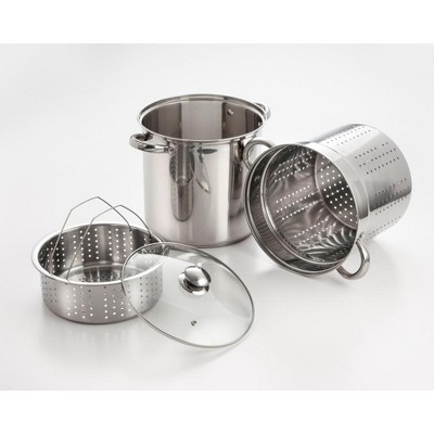 COOKPRO 528 STEEL PASTA COOKER 8 QUART 4 PIECE ENCAPSULATED