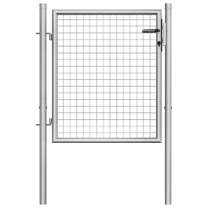 vidaXL Garden Gate Galvanized Steel 41.3"x49.2" Silver - 1 of 4
