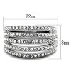 Slickblue Multi-Band Look Ring for Women, Silver Stainless Steel, Clear Round Synthetic Crystals,Modern Style, Size 5-10 - 2 of 4