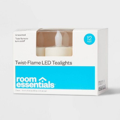 12ct Twist-Flame LED Tealight Candles (Cream) - Room Essentials&#8482;