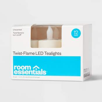 12ct Twist-Flame LED Tealight Candles (Cream) - Room Essentials™