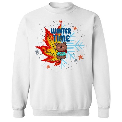 Rerun Island Men's Winter Time Long Sleeve Graphic Cotton Sweatshirt