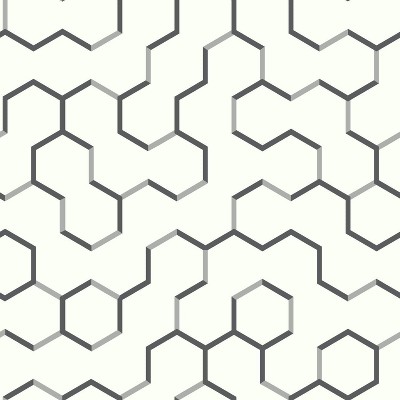 RoomMates Open Geometric Peel & Stick Wallpaper Black