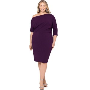 Betsy & Adam Womens Solid Sheath Dress, Purple, 18W - 1 of 1
