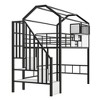 NicBex Twin Size Bunk Bed Classic House Shape Metal Frame Bed Frame Loft Bed with Storage Stairs and Guardrails, No Box Spring Required - 3 of 4