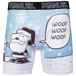 Mens Peanuts Christmas Snoopy & Woodstock 2-Sided Boxer Briefs - 1 of 4